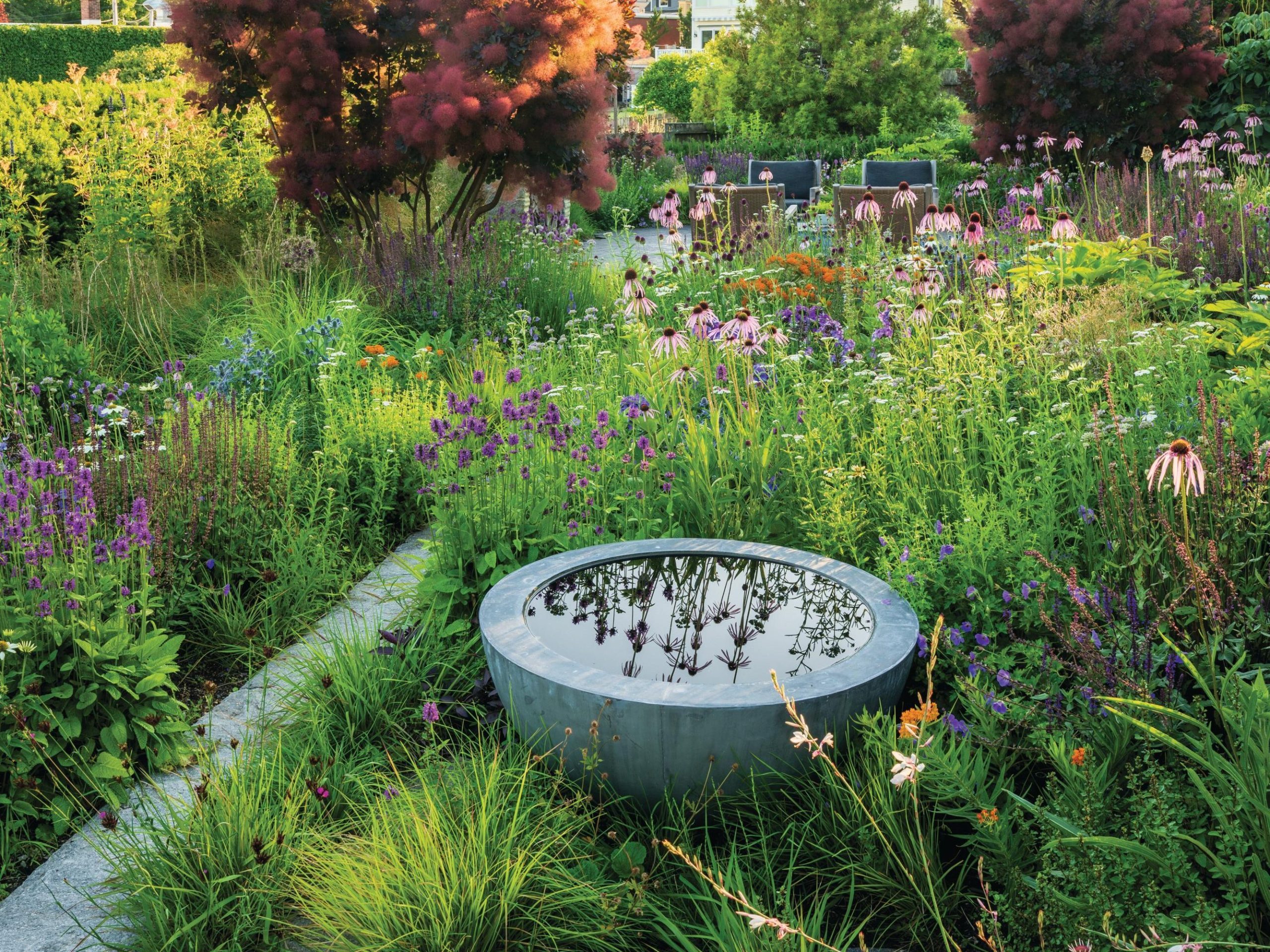 Garden with water feature