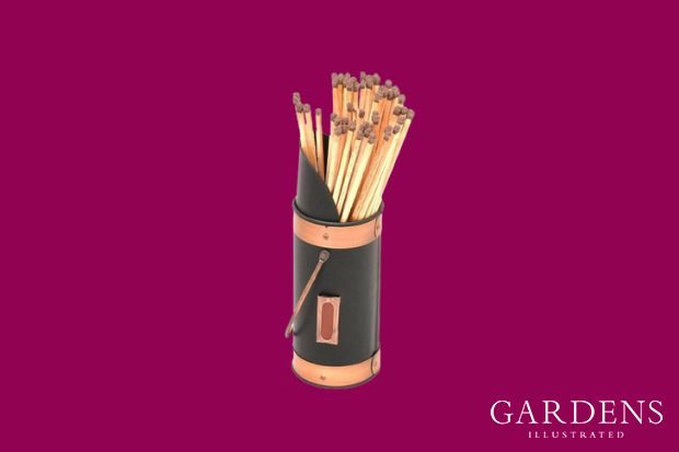 Personalised Extra Long Fireside Matches And Holder By Dibor&nbsp;on a pink background