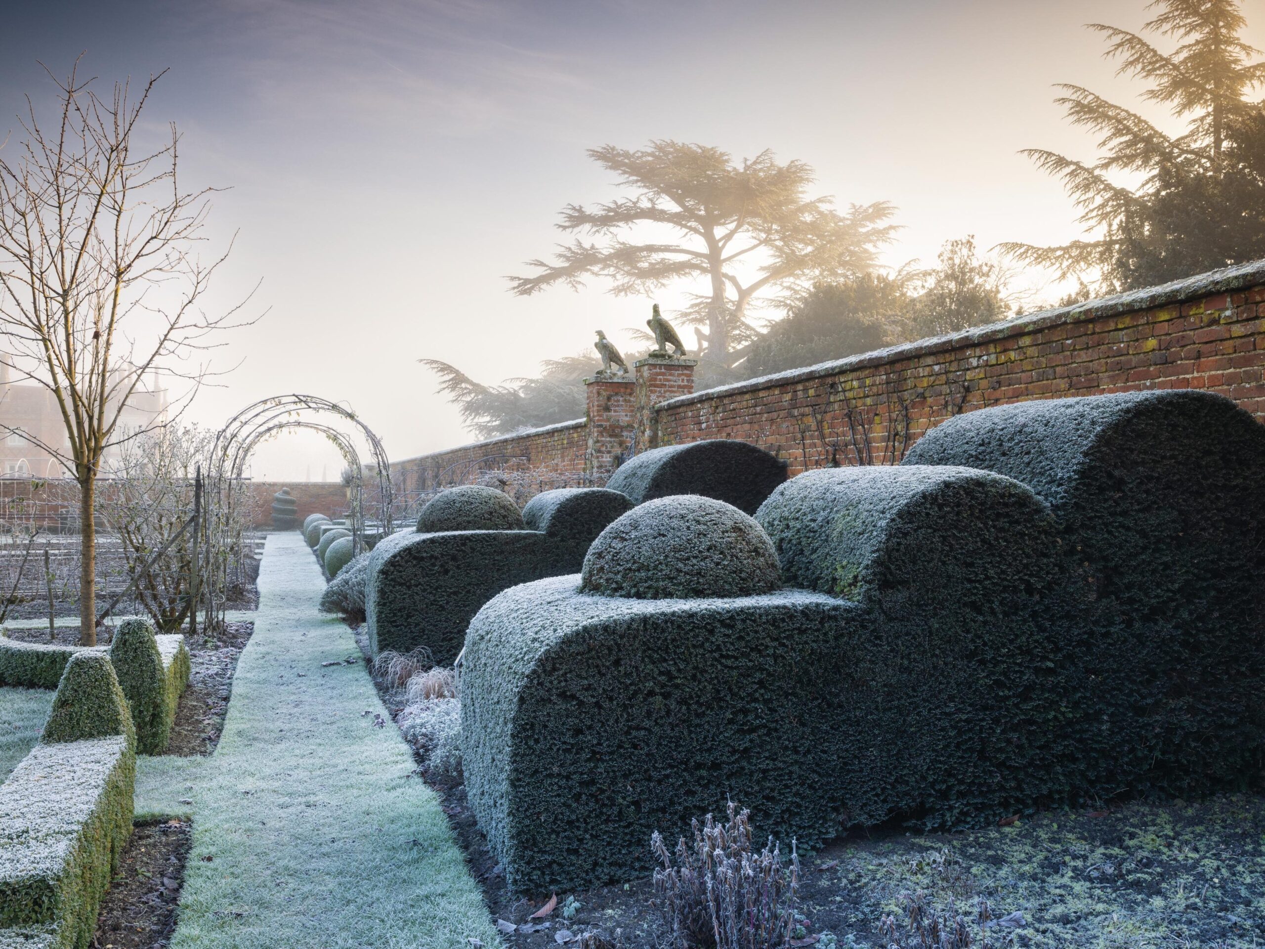 Walled garden in winter