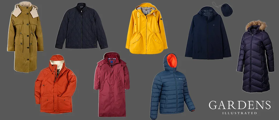 Showerproof jackets Compilation of showerproof jackets on a grey background