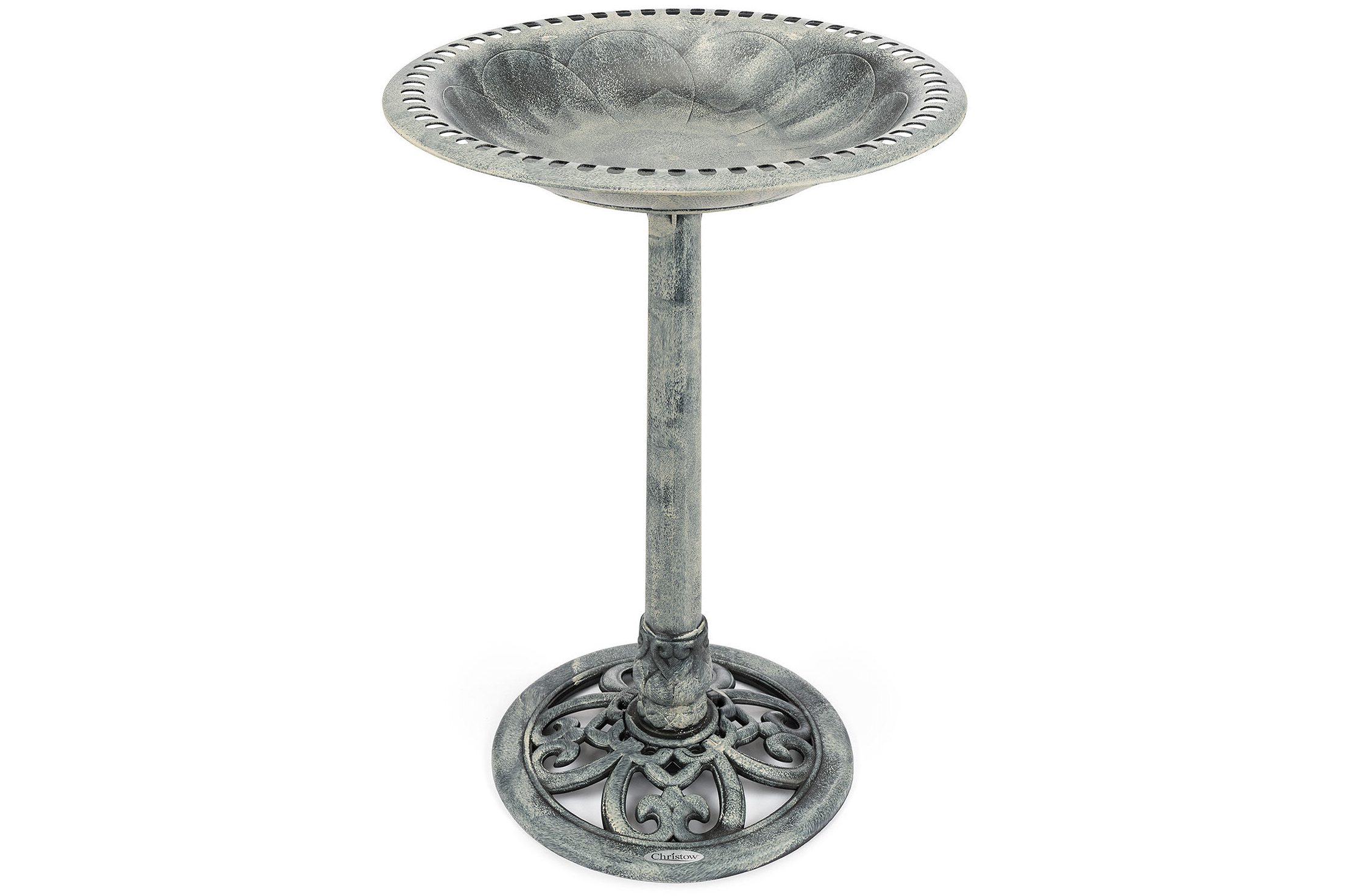 Resin Rustic Bird Bath on a white background