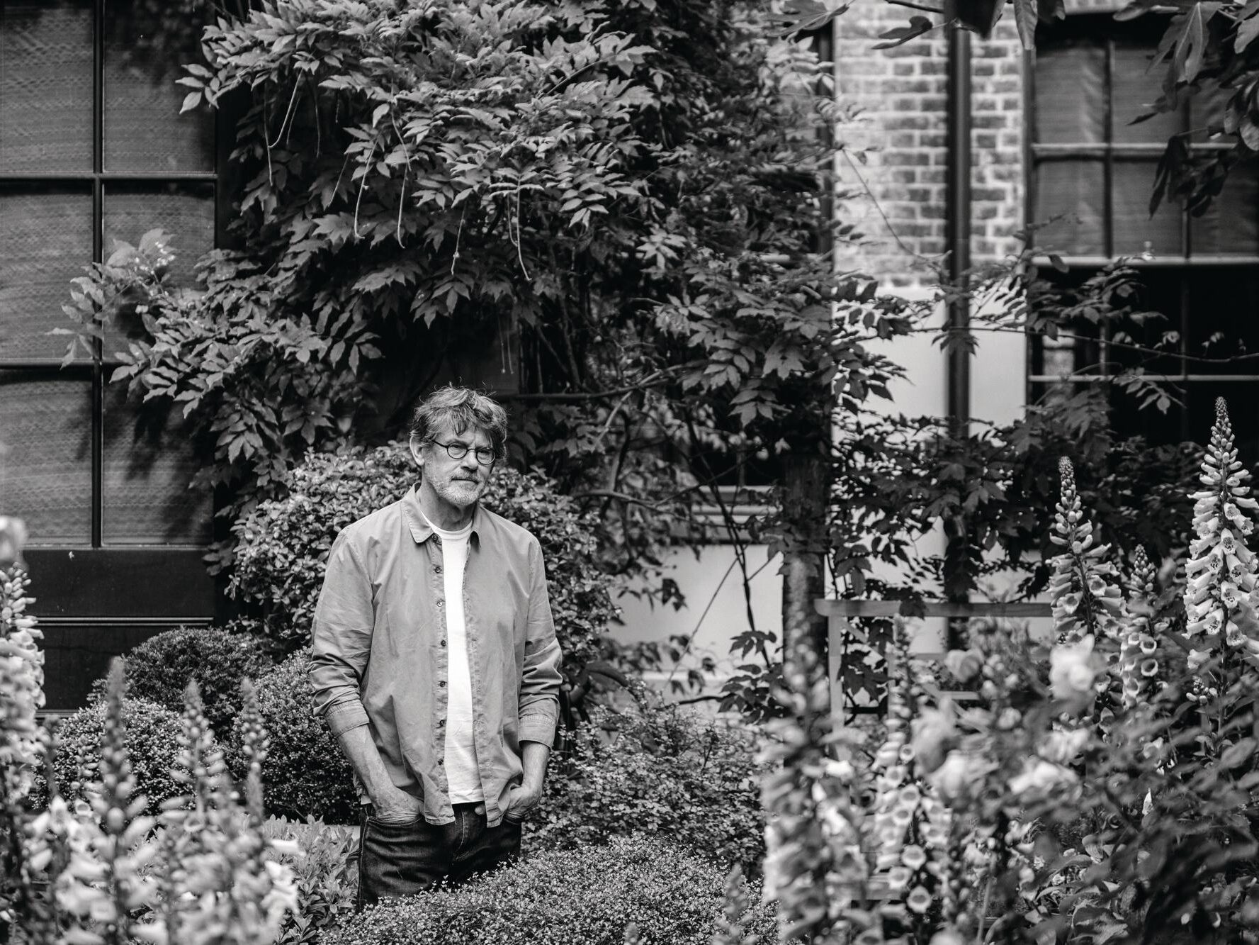 Man stood in garden