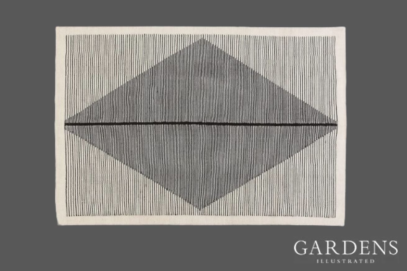 Loscan Outdoor Flat Woven Kilim Rug on a grey background