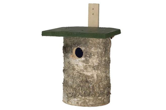National Trust Birch Log Nest Box on a white background