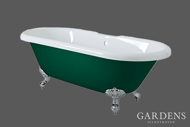 Traditional Roll Top Freestanding Bath on a grey background