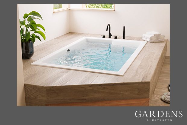 Super Deep Double Ended Inset Bath on a grey background