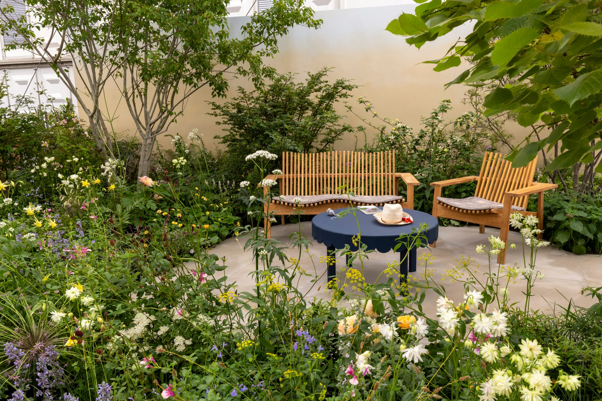 Sue Ryder Grief Kind Garden at RHS Chelsea Flower Show. Designed by Katherine Holland. Sponsored by Project Giving Back. All About Plants.