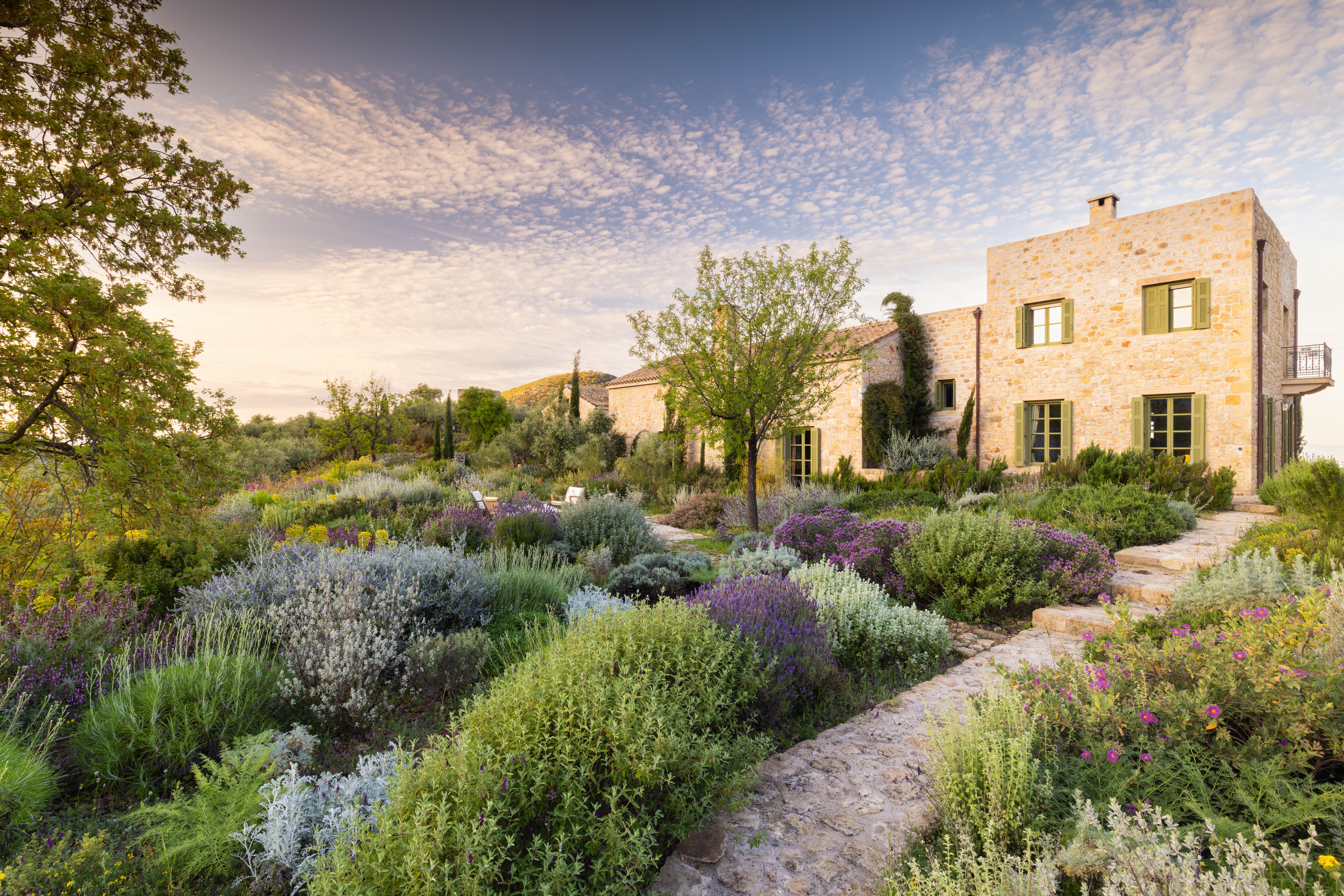 House and garden at Ilias Estate, Greece, designed by Tania Compton.