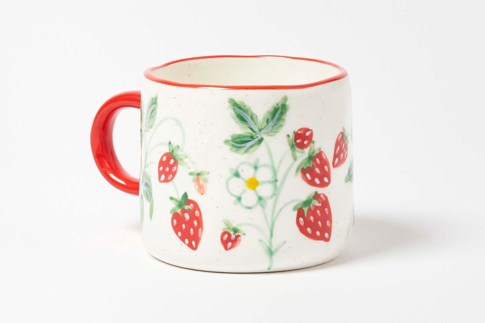 Oliver Bonas Strawberry Garden Ceramic Mug