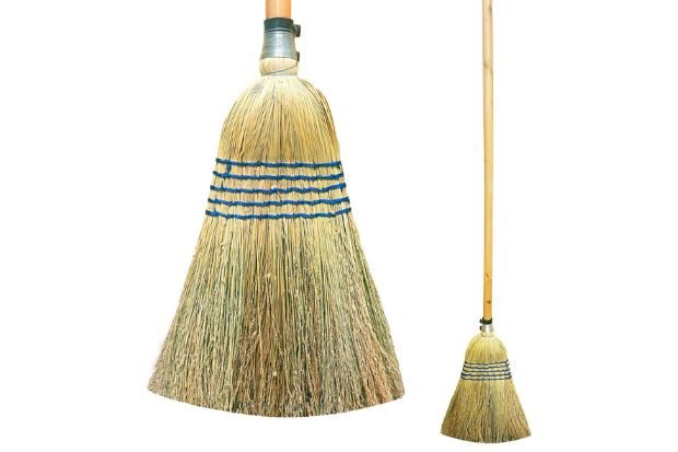 Traditional Corn Broom on a white background