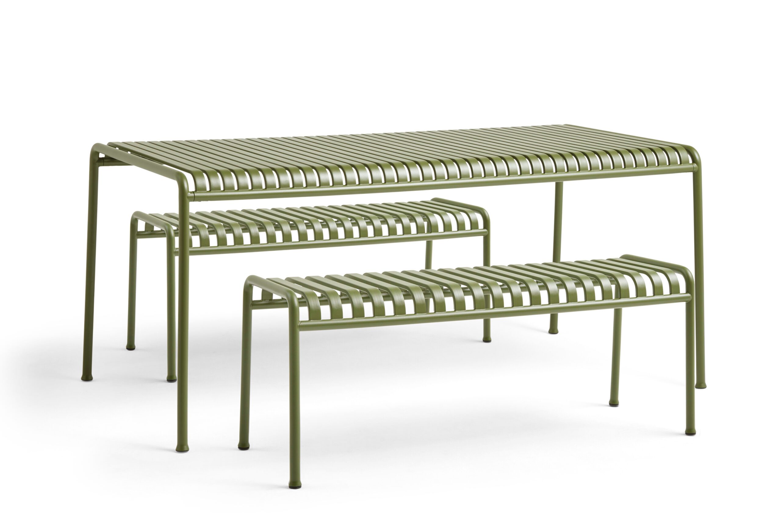 Hay Palissade table and bench olive
