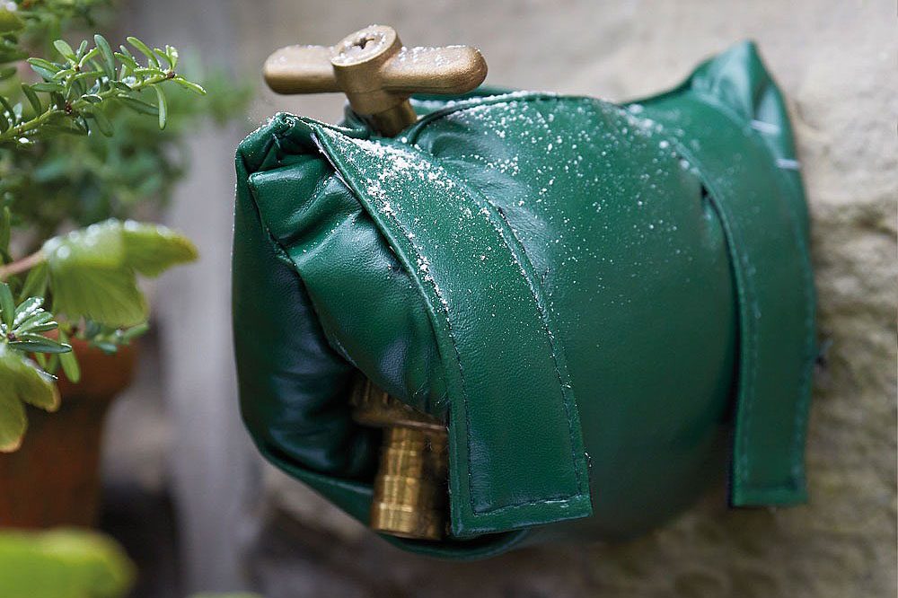 Outside Tap Cover Green PVC on a tap