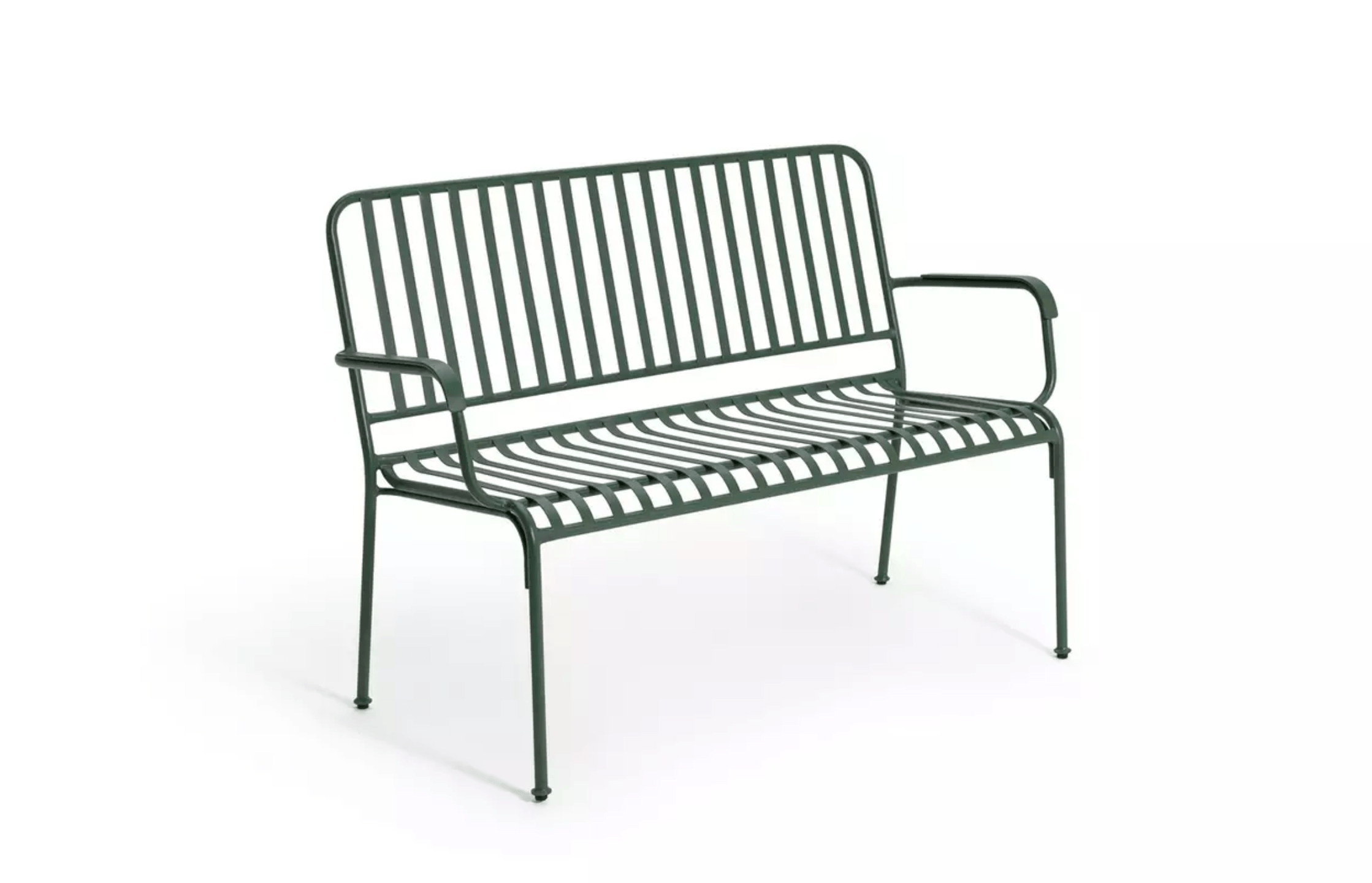 Modern metal garden bench
