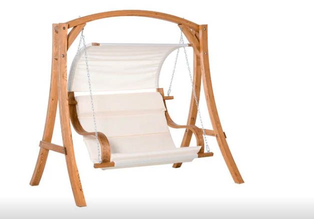 Outsunny Wooden Porch A-Frame Swing Chair