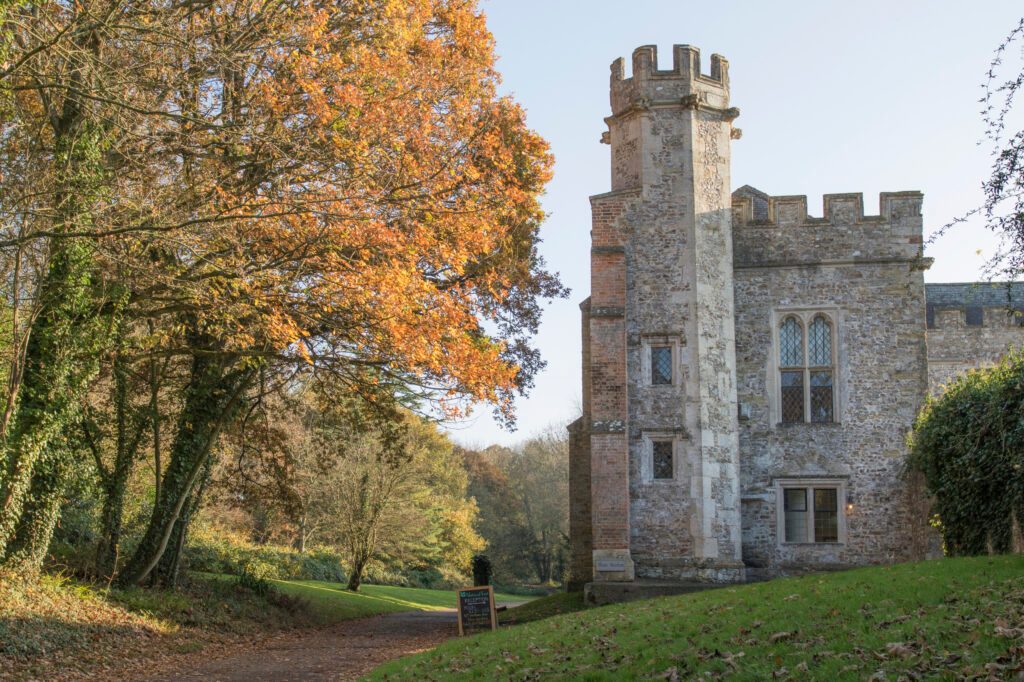 Autumn leaves at Shute Barton, Devon Shute House