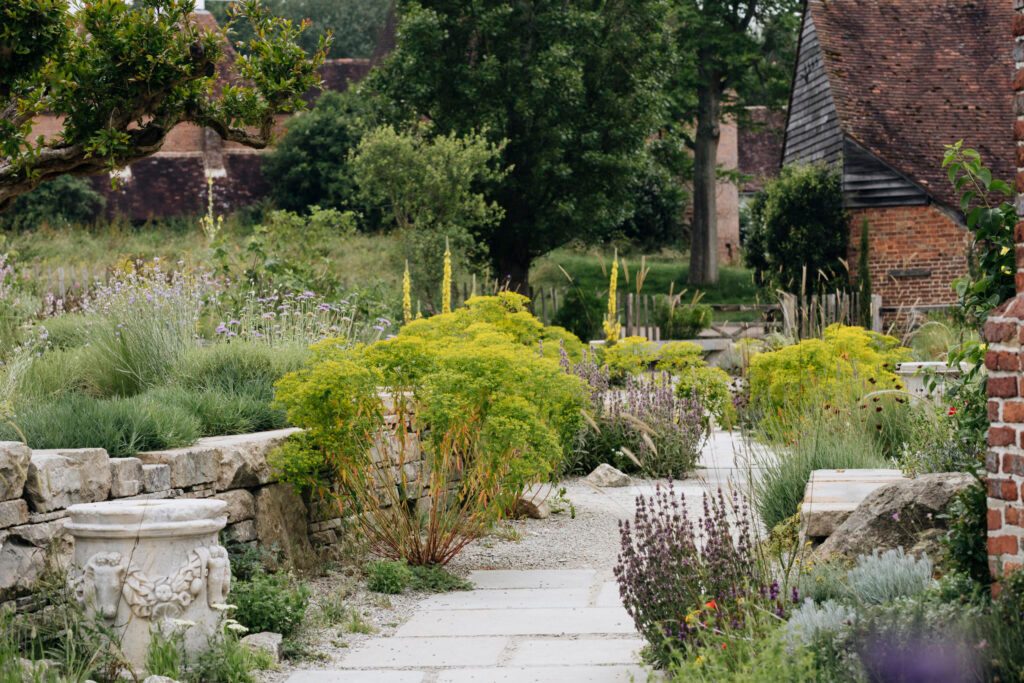 The newly re-created Delos garden at Sissinghurst Castle Garden, Kent The newly re-created Delos garden at Sissinghurst Castle Garden, Kent