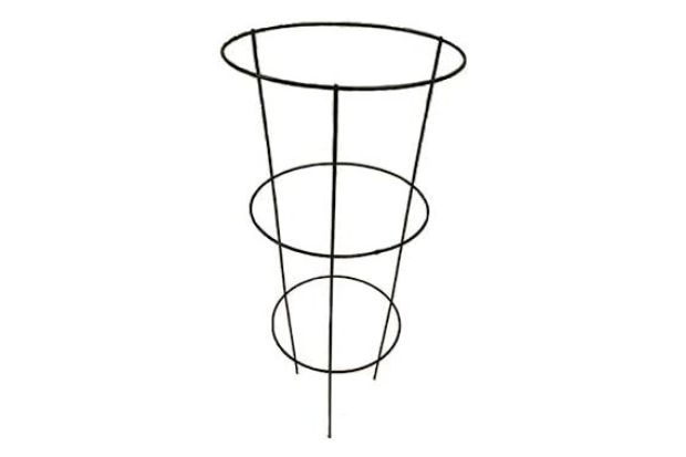 Conical plant support on a white background
