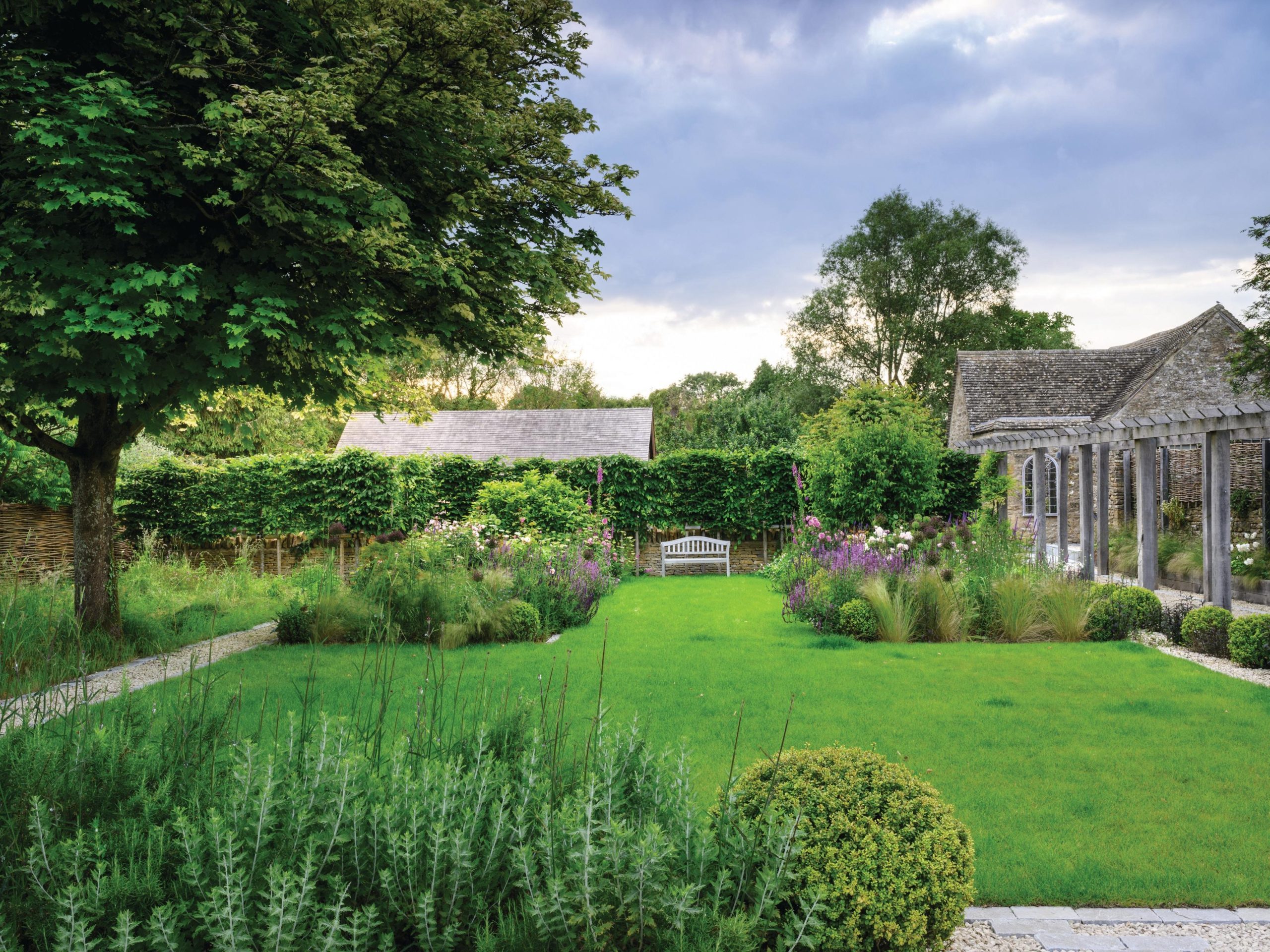 Oak pergola and garden