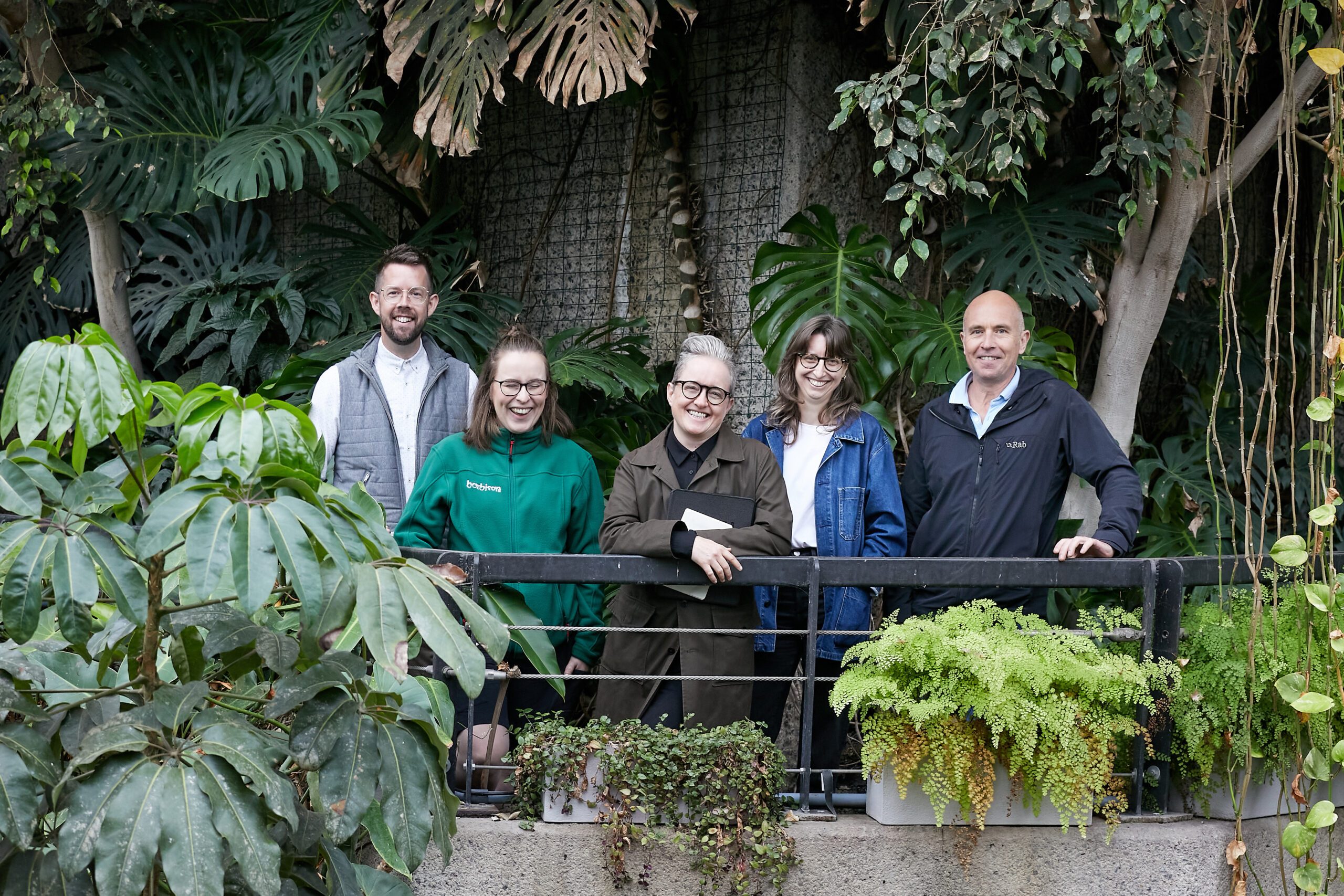 From left to right: Matthew Pottage, Marta Lowcewicz, Charlotte Harris, Sybille de Cussy and Phil Griffiths © Zoe Norfolk