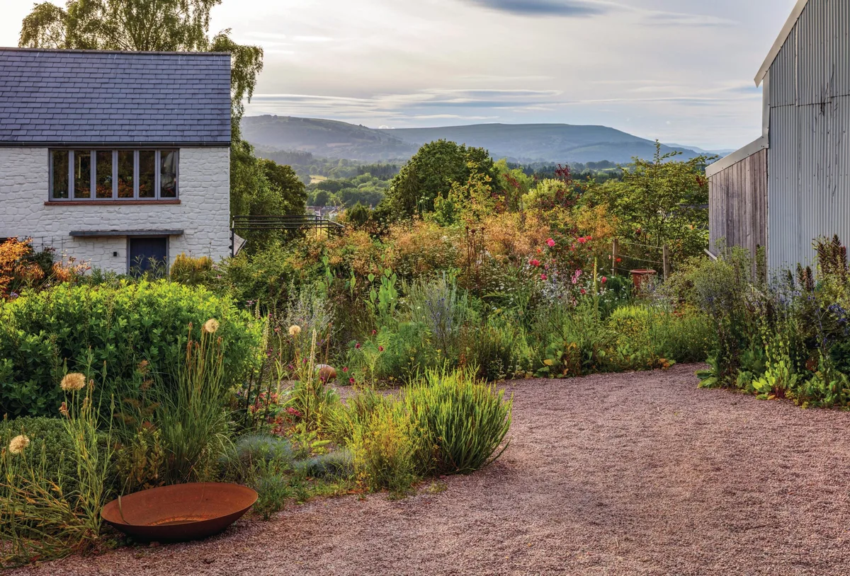 Highfield Farm in Wales Cottage garden and house