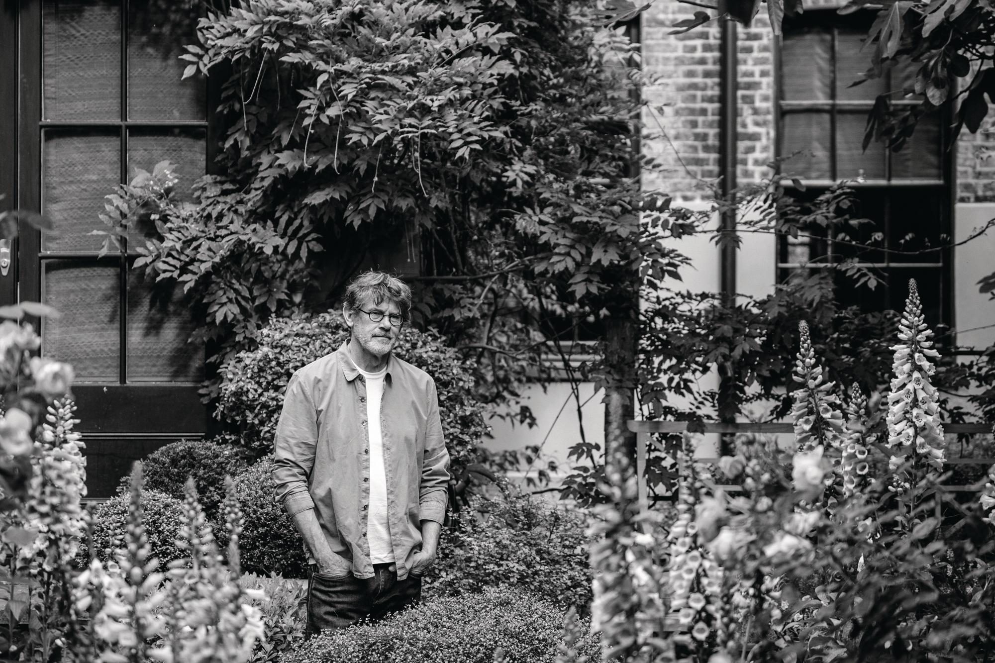 Man stood in garden