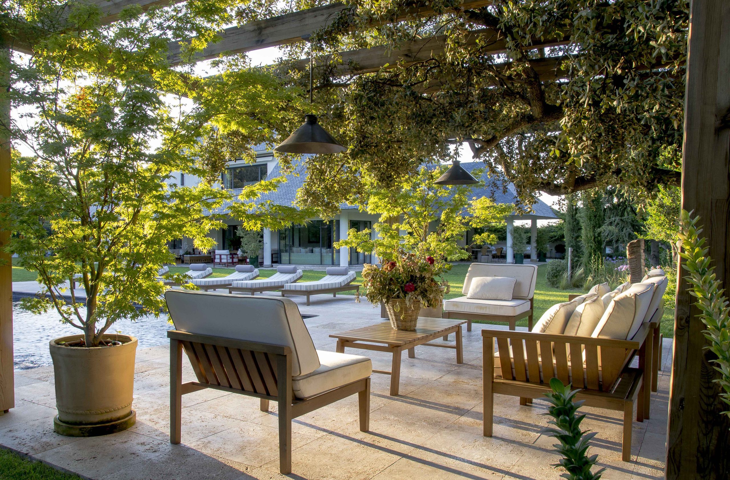 Seating should be placed where it will be most useful to the clients, such as in this garden by Locus Landscape.