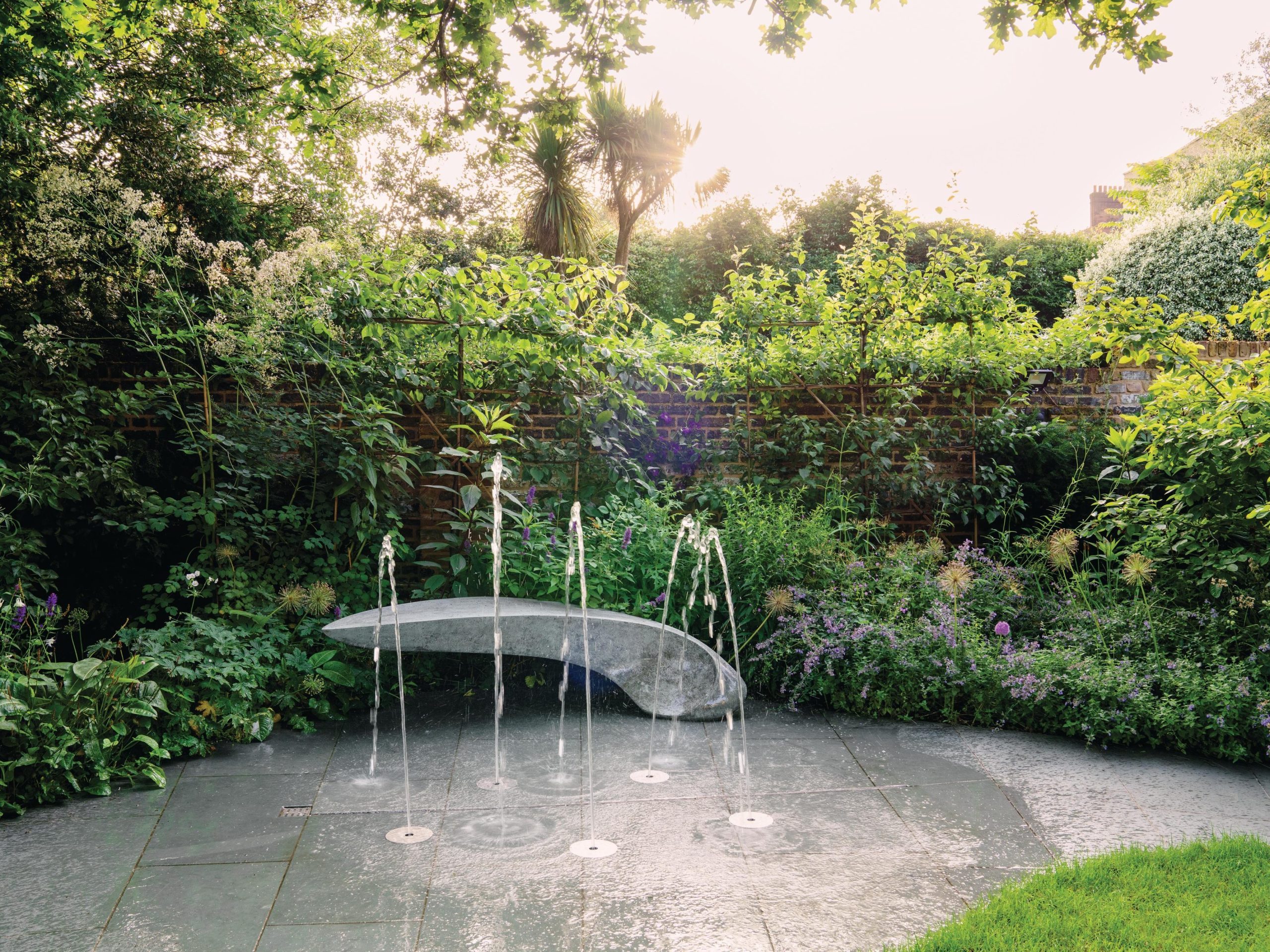 Fountain in garden