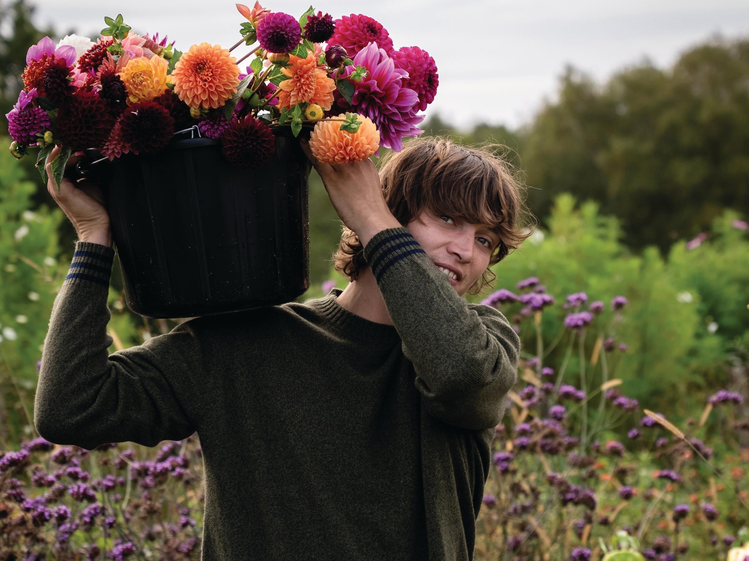 Person with flowers