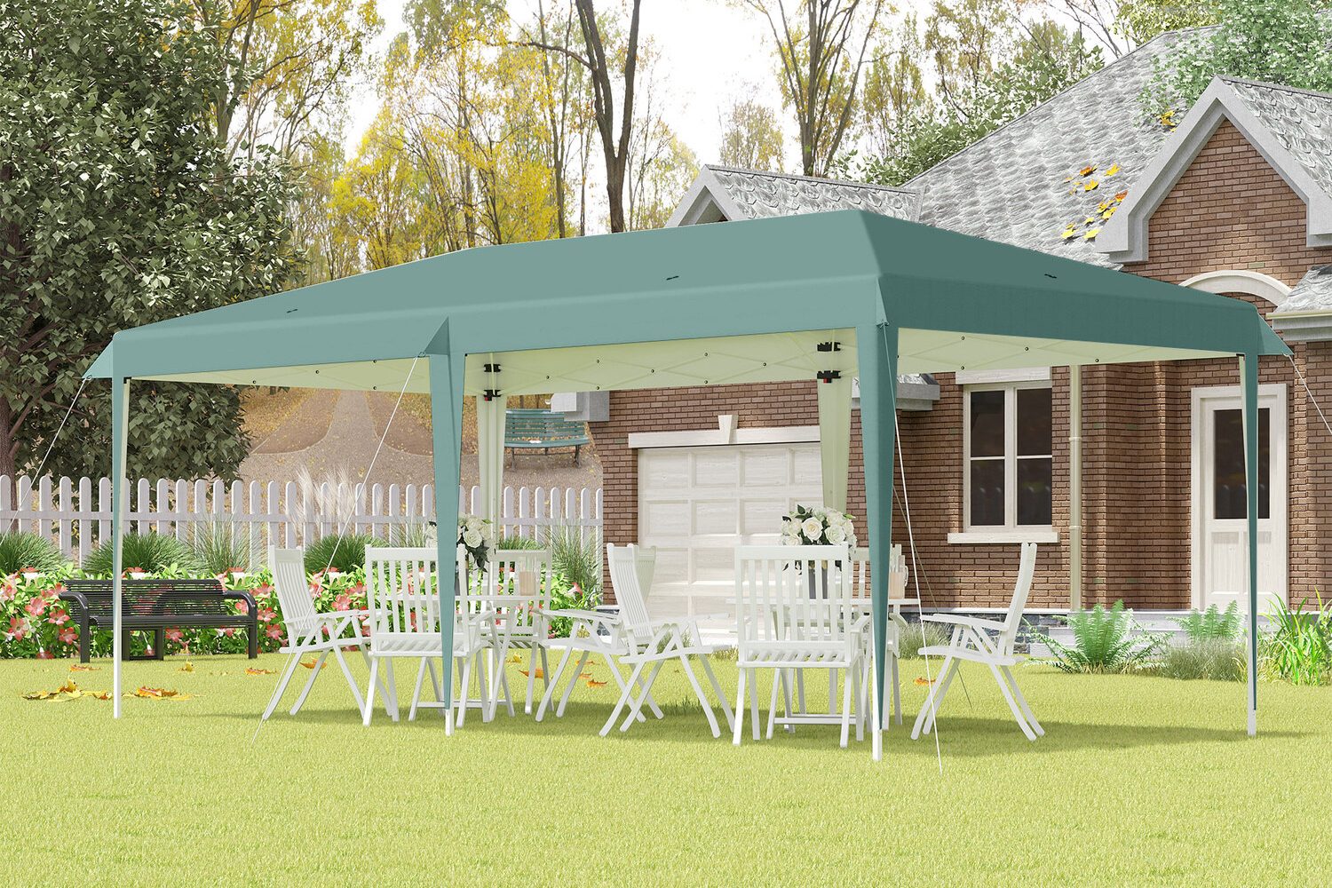 Outsunny Large Garden Gazebo in a garden