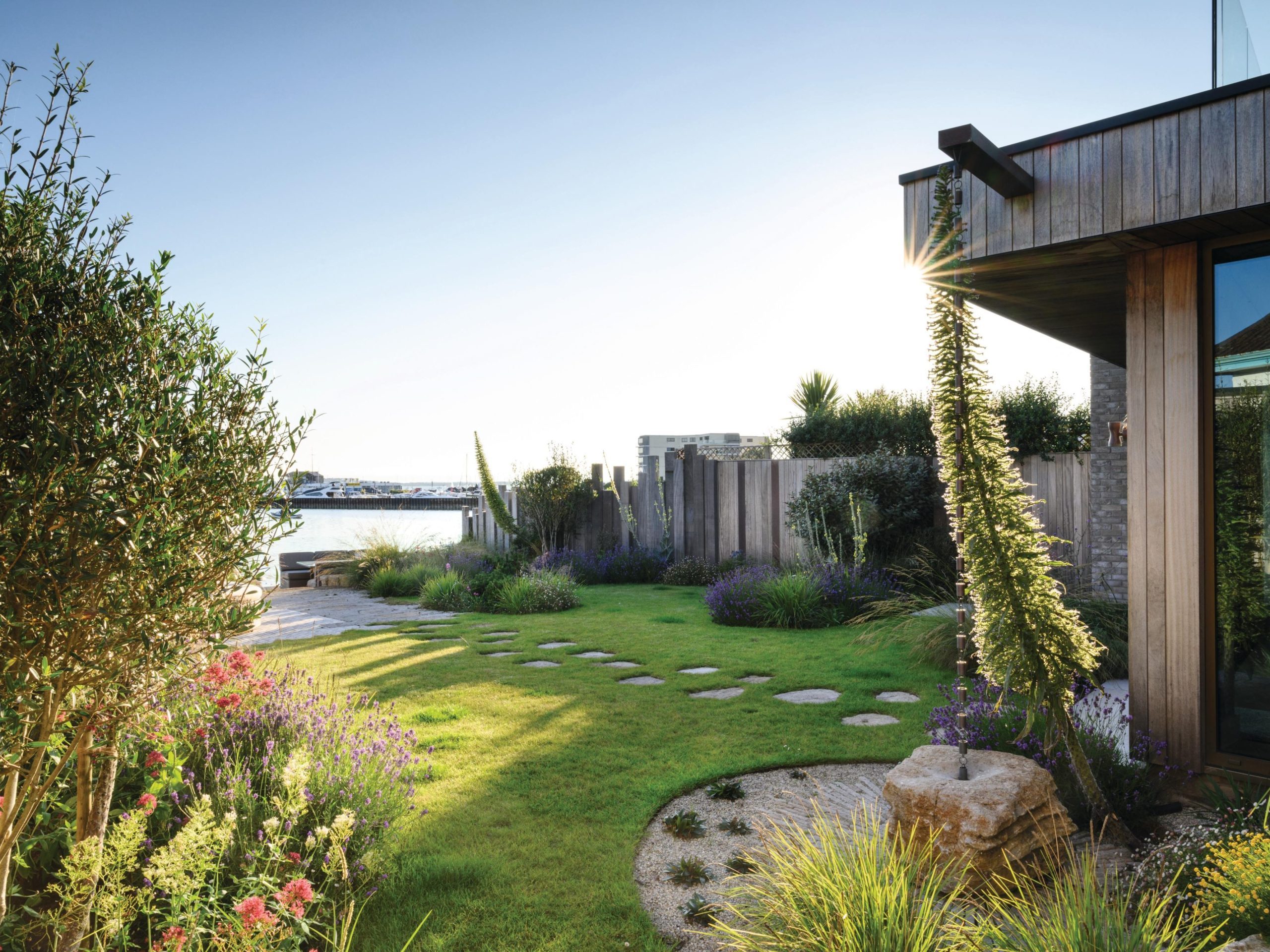 House and garden overlooking harbour