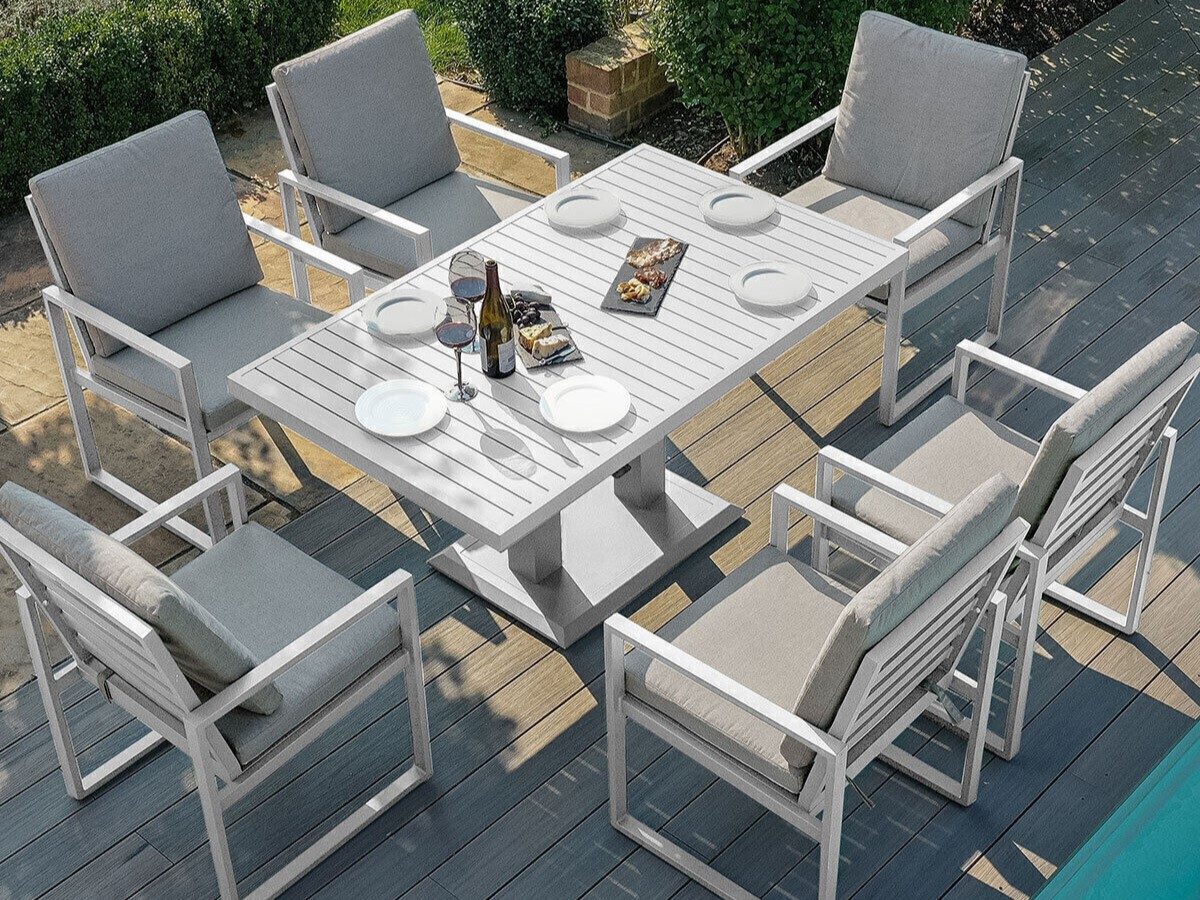 Maze - Amalfi 6 Seat Rectangular Aluminium Dining Set