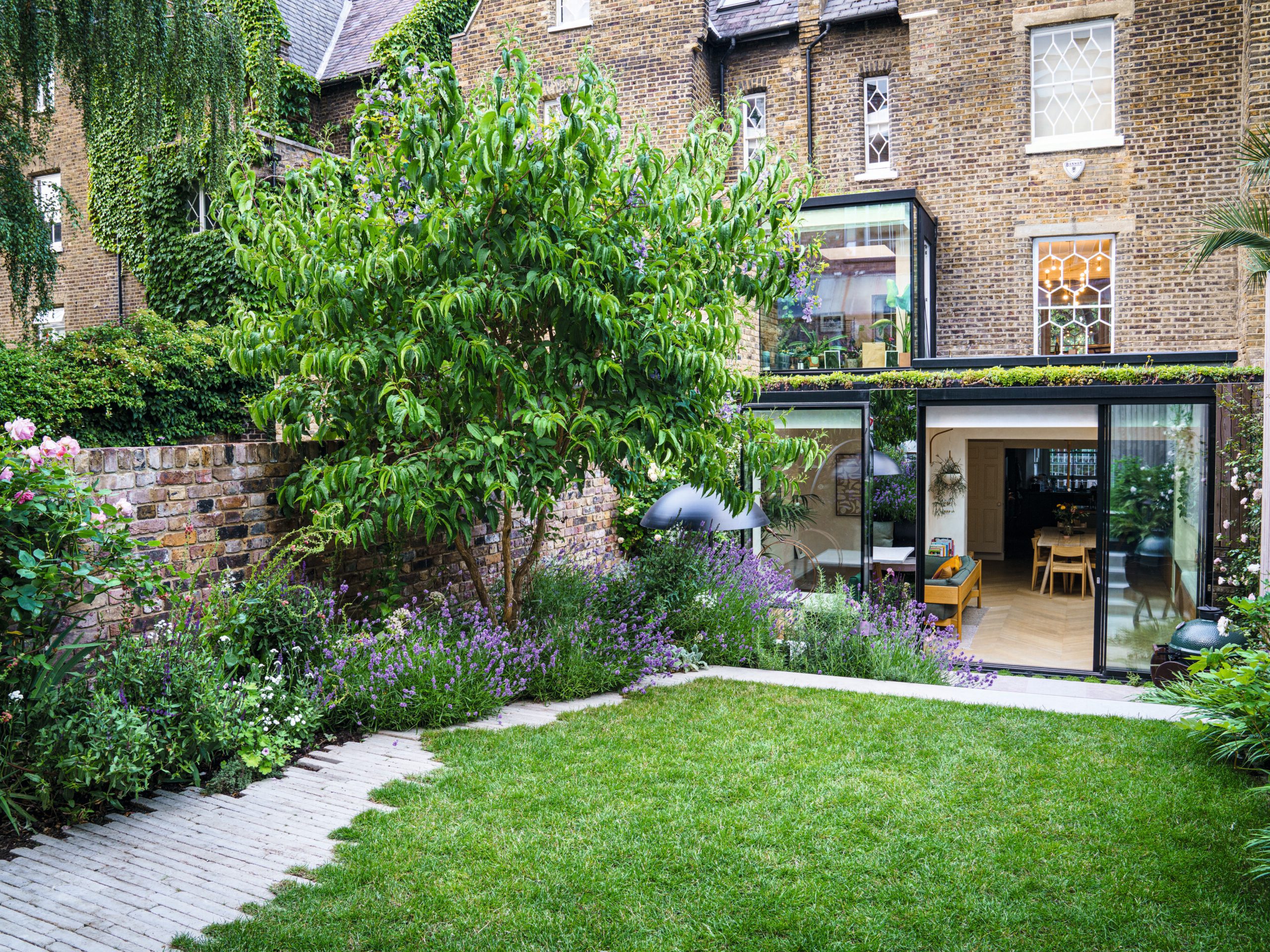 Victorian terrace house and garden external view