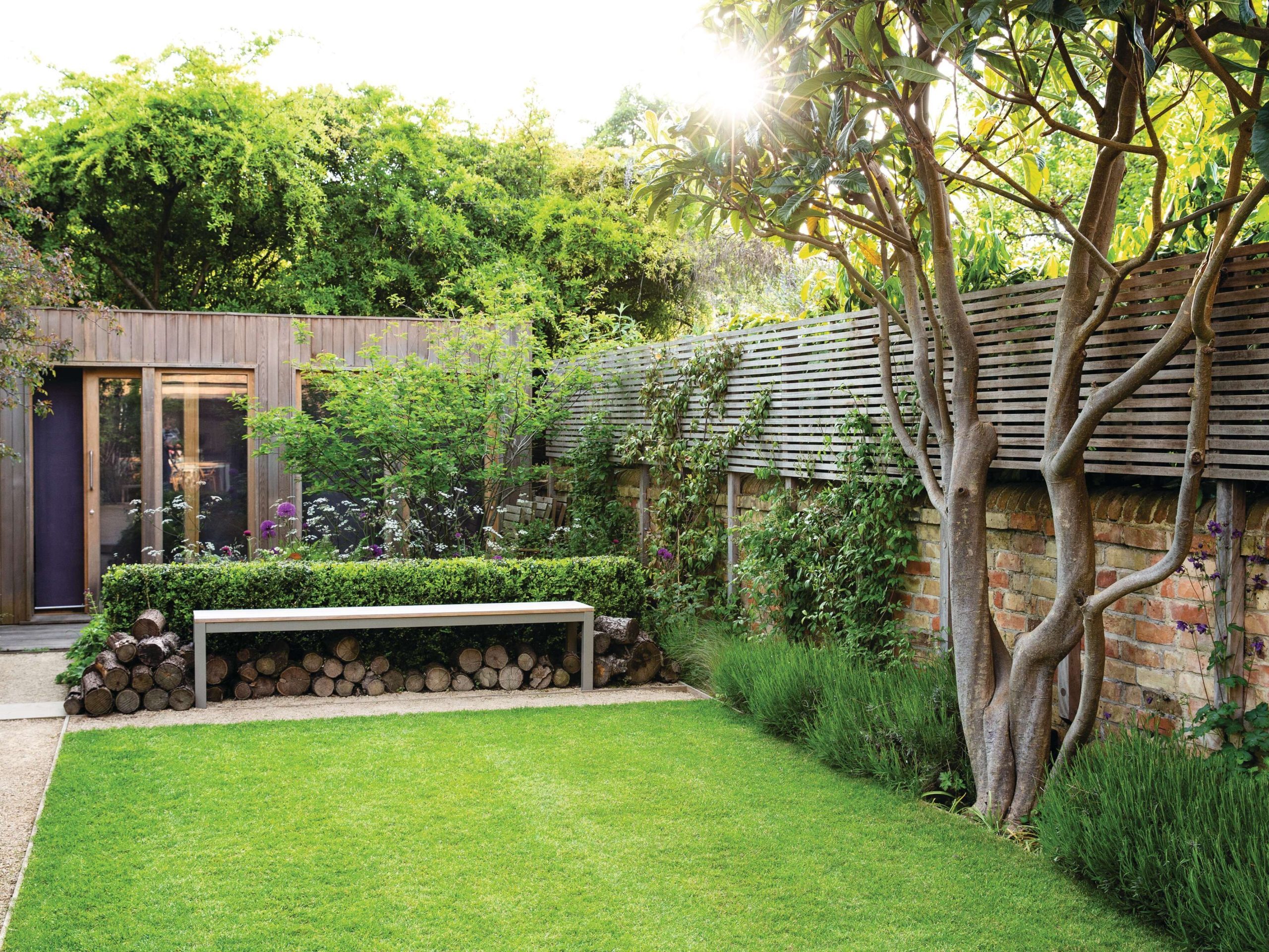 Garden lawn and building