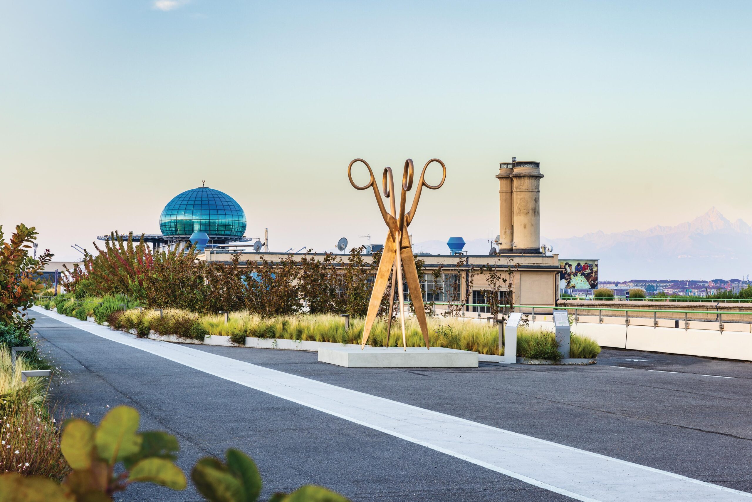 Fiat factory building, Lingotto, from Benedetto Camerana and landscape architect Cristiana Ruspa from Giardino Segreto