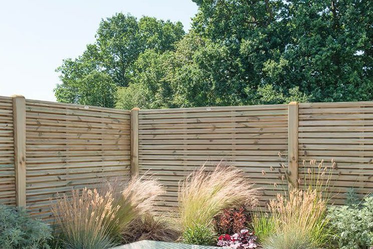 Forest 6' x 6' Pressure Treated Contemporary Double Slatted Fence Panel