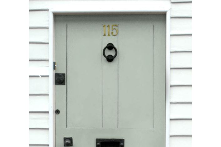 Door painted with Hidey Hole, Little Greene
