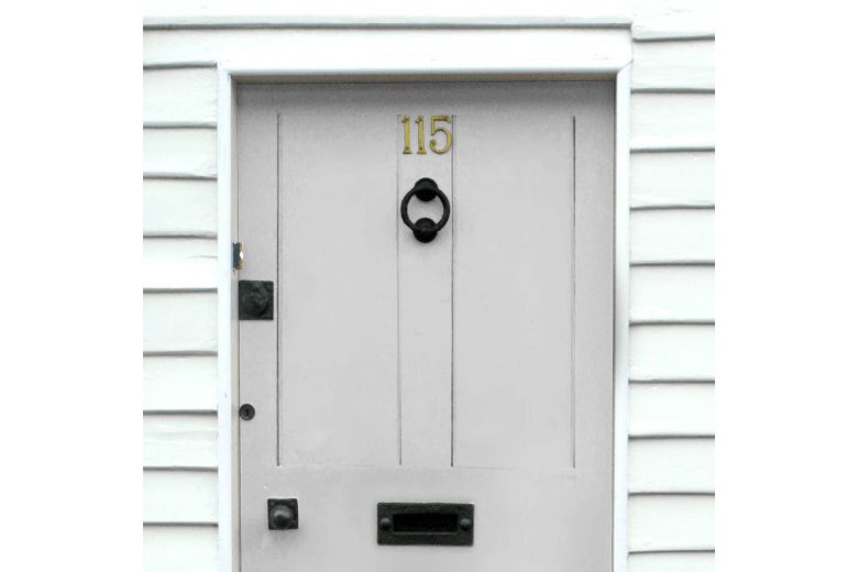 Door painted with Hollyhock, Little Greene