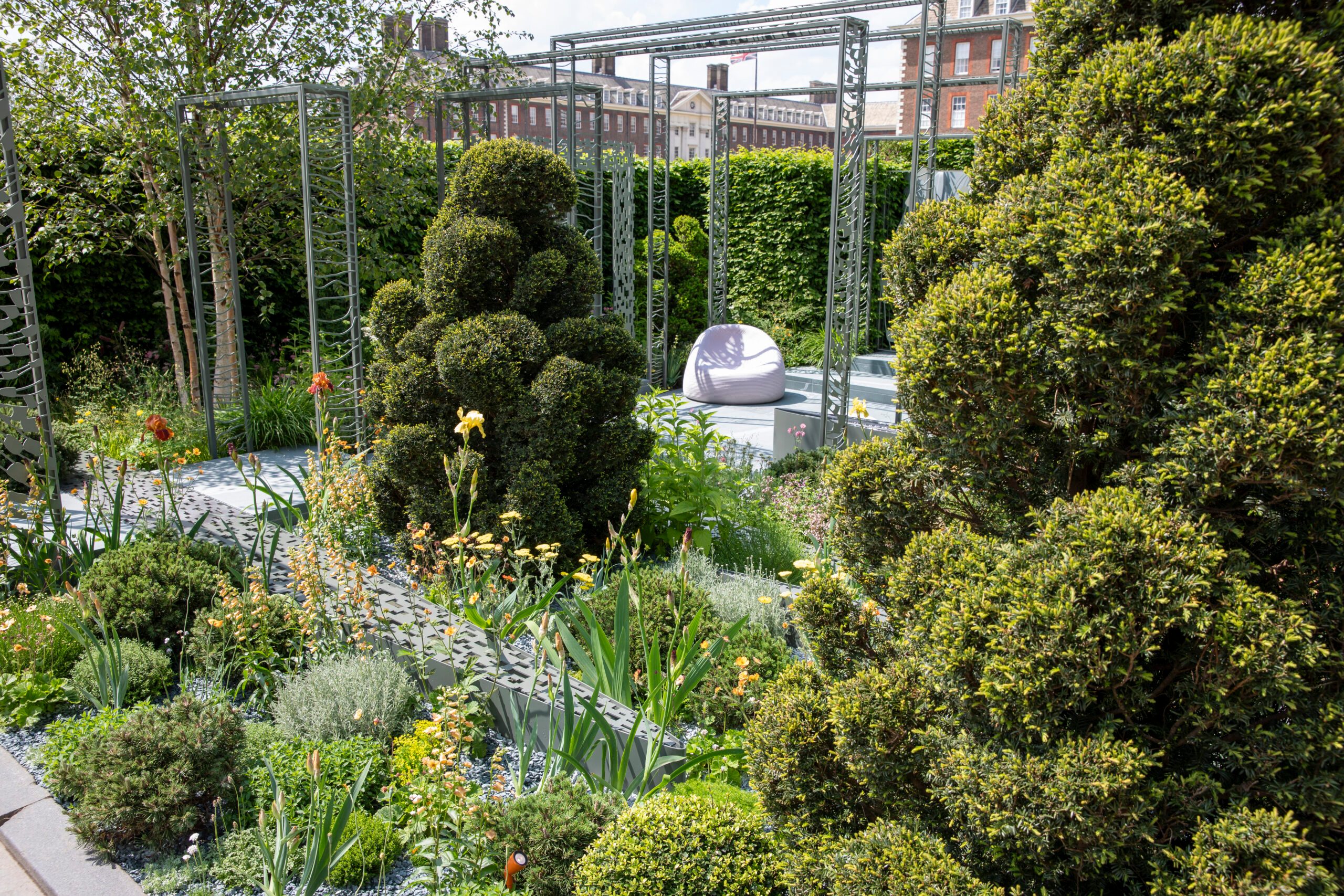 The Boodles National Gallery Garden at RHS Chelsea Flower Show 2024. Designed by Catherine McDonald. Sponsored by Boodles